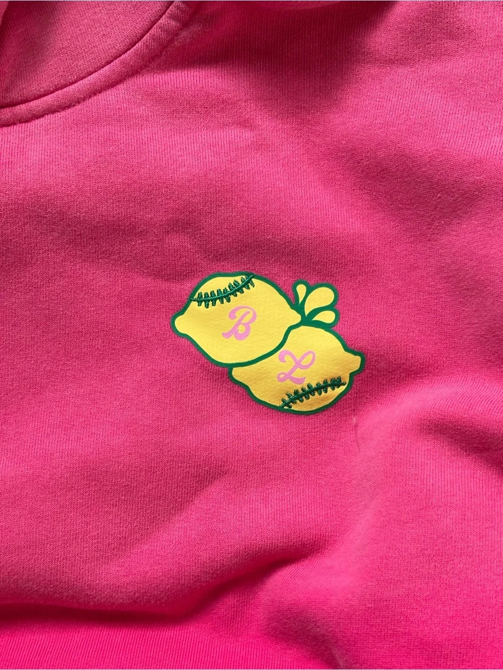 Boys' Pink Gradient Hoodie with Lemon Graphic